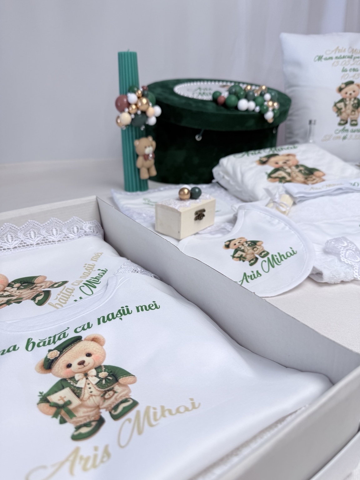 trusou de botez personalizat de lux pentru băiețel